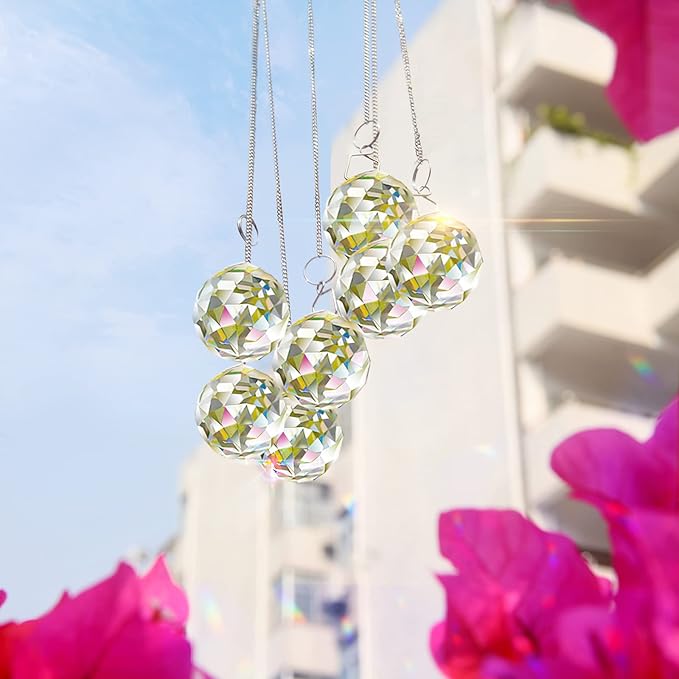 MerryNine 2 Pack Crystal Ball Prism Sun Shine Catcher Rainbow Pendants Maker - Image 6