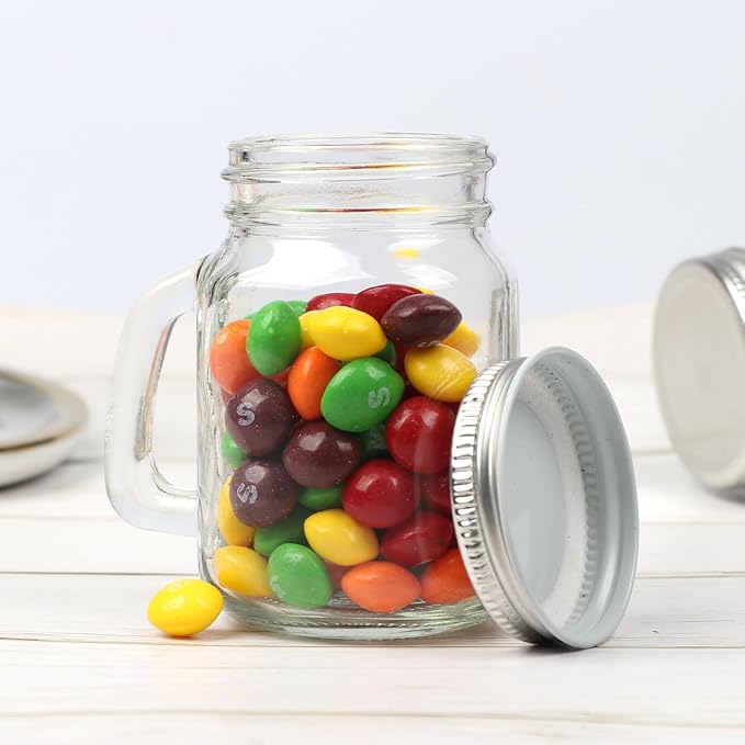 4 oz Small Mason Jar Mugs with Handle, 24 Pack Mini Glass Jars with Airtight - Image 5