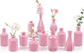 Baby Pink Glass Bud Vases Set of 12, Mini Flower Vase by UPBUD