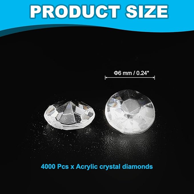 PATIKIL 4000 Pcs Wedding Table Scatter Confetti Crystals 6mm Acrylic Diamonds - Image 2