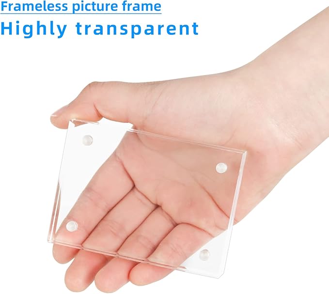 Small Acrylic Picture Frame 2.5x3.5 Clear Double Sided Magnetic Photo Frames - Image 5