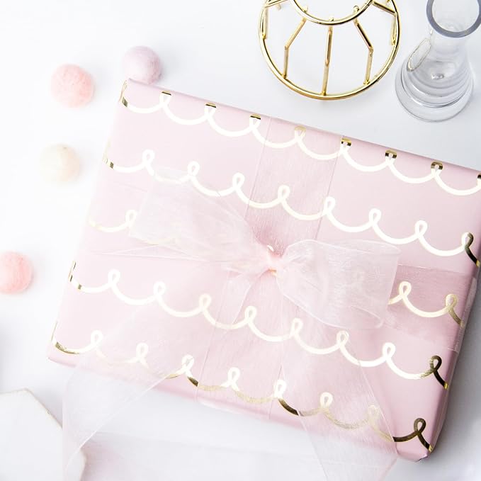 WRAPAHOLIC Pink Wrapping Paper Roll - Image 5