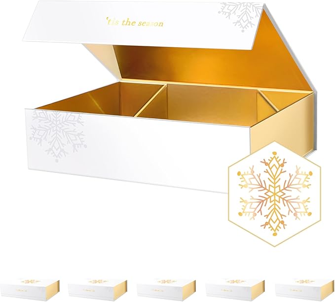 PACKHOME 6 Christmas Gift Boxes 13x9.7x3.4 Inches, Large Gift Boxes by PACKHOME