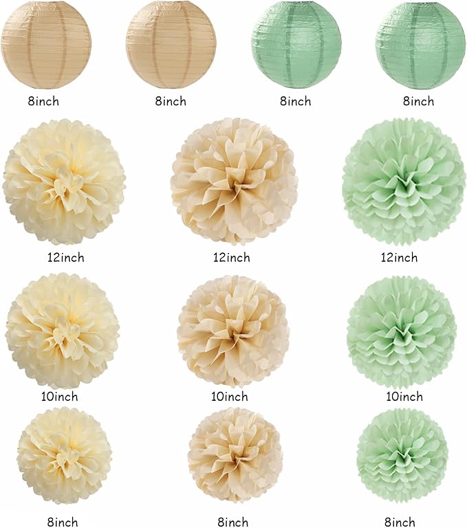 Sage-Green Champagne-Gold Baby Shower Party Decorations - Image 3