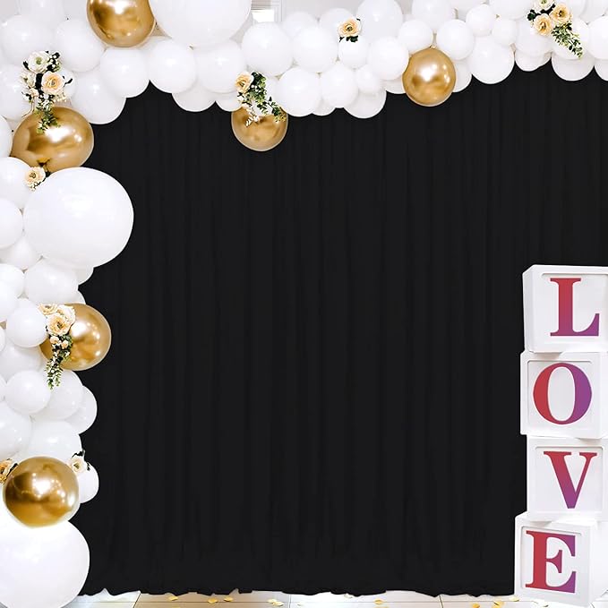 Joydeco Black Backdrop Curtains - Image 4