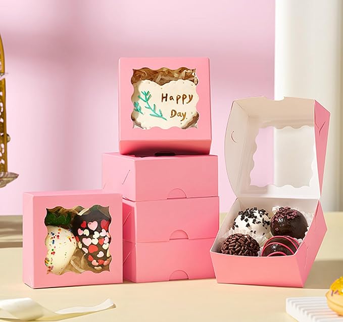 RomanticBaking 3 ¼" x 3 ¼" x 1 ½" 100PCS Chocolate Truffle Boxes - Image 4