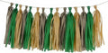 Green and Brown Tissue Tassel Garland, Party Decoration Tissue Tassel Banner by YESON