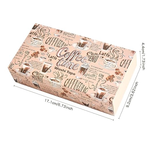 20 Rolls Coffee Theme Washi Tape Set, Writable Decorative Tapes - Image 9