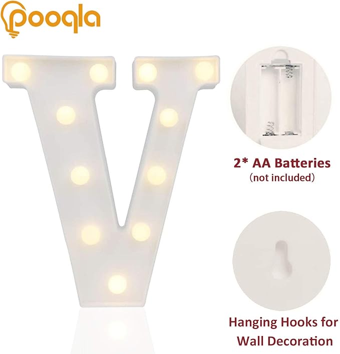 Pooqla LED Marquee Letter Lights Sign, Light Up Alphabet Letter - Image 2