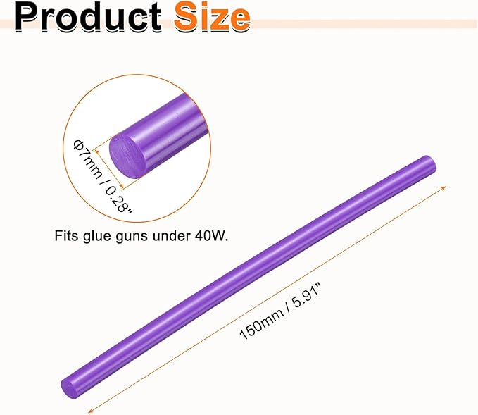 HARFINGTON 10pcs Hot Glue Sticks 0.28" Dia x 5.91" Long EVA Mini Hot Melt - Image 2