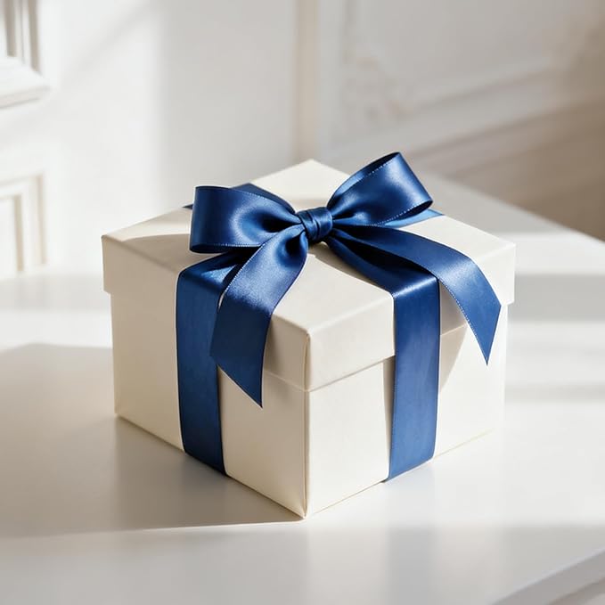 NESCCI 100 Yards Ribbon, 1-1/2 Inch Dark Blue Satin Ribbon, Single Face Satin - Image 3