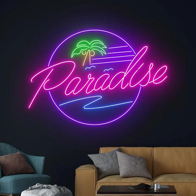 Paradise Ocean Waves Palm Tree Neon Sign, Beach Led Sign, Holiday Led Light - Image 5
