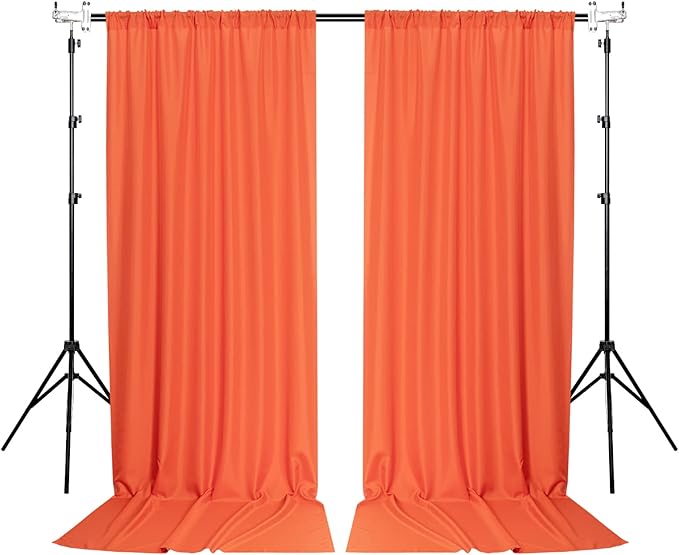 MYSKY HOME Orange Backdrop Curtains - Image 8