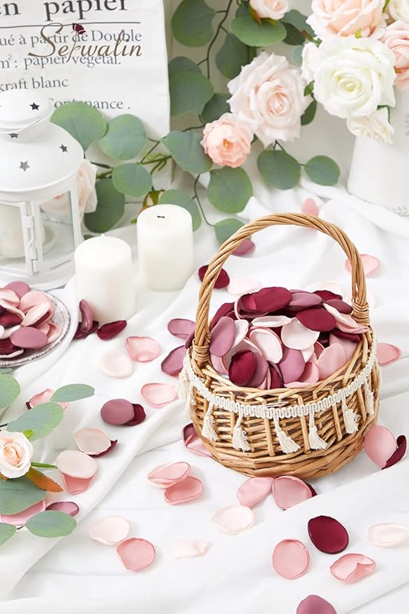 Serwalin 300pcs Silk Rose Petals Artificial Flower Petals - Image 2