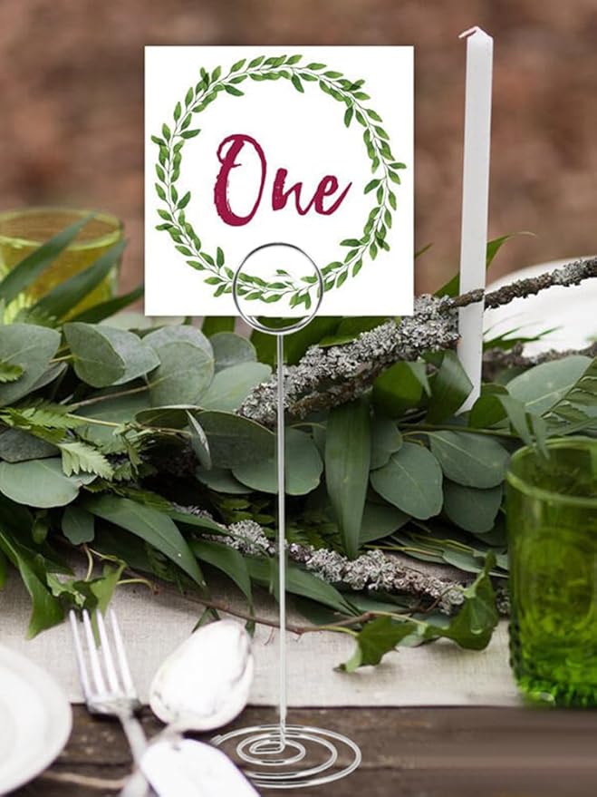 12Pcs Table Number Holder 8.66inch Tall Metal Iron Place Card Holder - Image 8