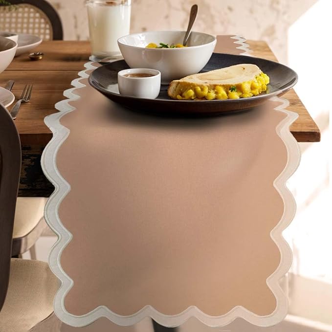 Folkulture Table Runners | Fall Table Runner 90 inches Long | Scallop Table - Image 9