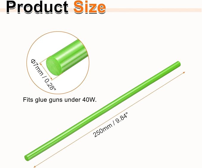HARFINGTON 10pcs Hot Glue Sticks 0.28" Dia x 9.84" Long EVA Mini Hot Melt - Image 2