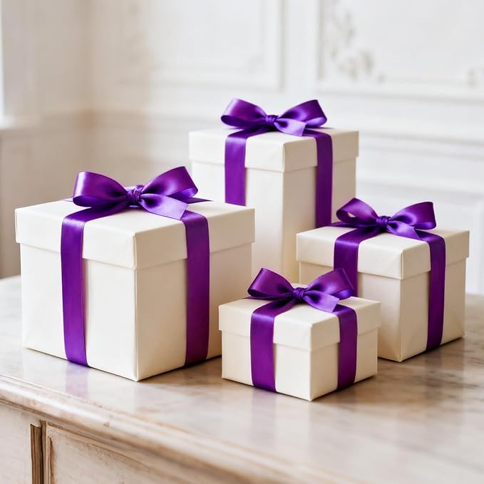 NESCCI 100 Yards Ribbon, 1-1/2 Inch Purple Satin Ribbon, Single Face Satin - Image 5