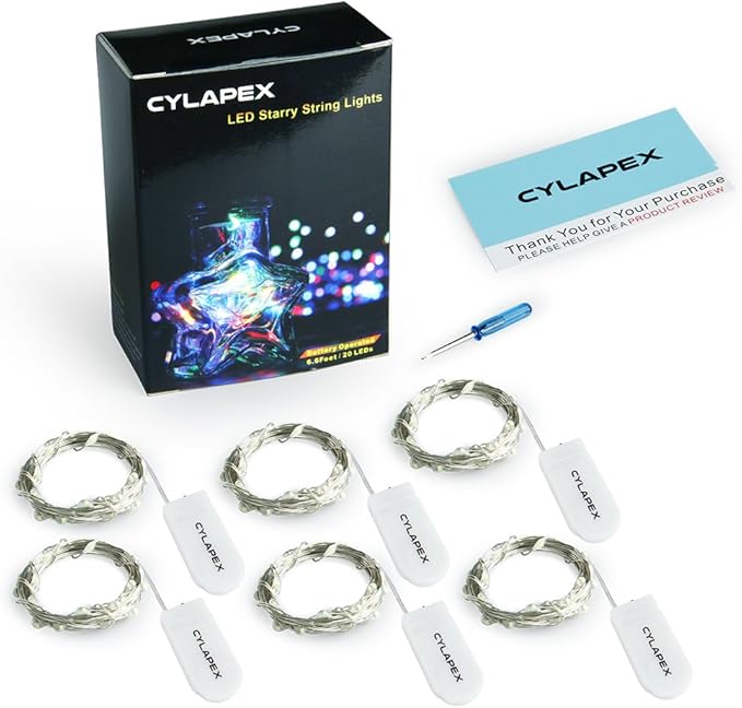 CYLAPEX 6 Pack Blue Fairy Lights Battery Operated Fairy String Lights Firefly - Image 7