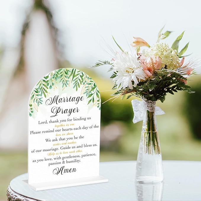 Marriage Prayer Sign, Wedding Engagement Bridal Shower Christian Religious Decor - Image 4
