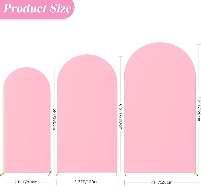 Fomcet Set of 3 Wedding Arch Covers - 6FT - Image 2