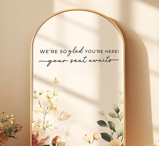 Wedding Sign Decal, Seating Chart, Welcome Vinyl Wedding Mirror Decal, We're So - Image 2