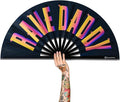 UV Glow Rave Fan, Bamboo Folding Clack Hand Fans Foldable by Raveahem