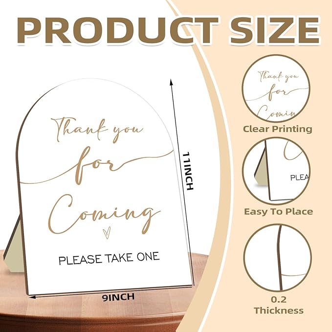 Thank You Sign for Guests, Bridal Shower Baby Shower Decoration Sign, Thank You - Image 2