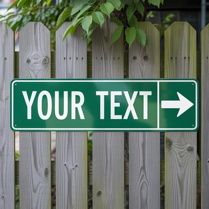 Custom Street Sign, Reflective Option, Directional Arrow Signs, 6x24 Inches - Image 2