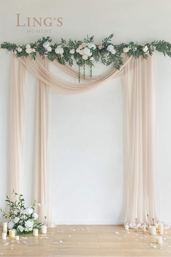 Ling's Moment Wedding Arch Draping Fabric 2 Panels 32Ft x 30" Wrinkle-Free - Image 4