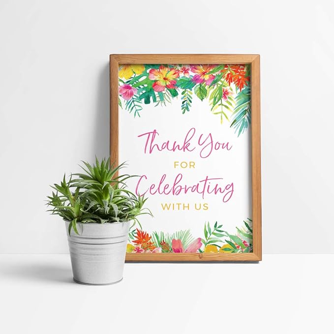 Andaz Press Extra Large Wedding Easel Board Party Sign, 12x18-inch, Tropical - Image 2