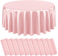 10 Packs Satin Tablecloth 120 Inch Rose Gold Round Table Cloth Silk Tablecloth by Lumaycens