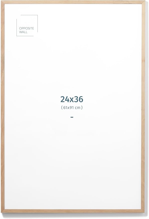 Opposite Wall - 24x36 in - Natural Solid Oak Wood Picture Frame - Lightweight by OppositeWall
