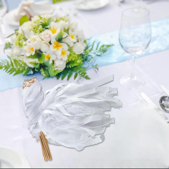 30 Pcs White Wedding Wands, Lace Wedding Streamers, Ribbon Streamers, Wedding - Image 2