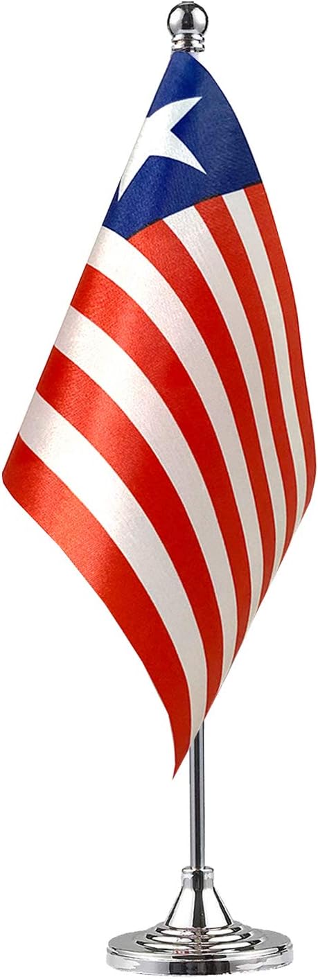 GentleGirl.USA Liberia Table flags Stick Small Mini Liberian Flag Office Table by GentleGirl