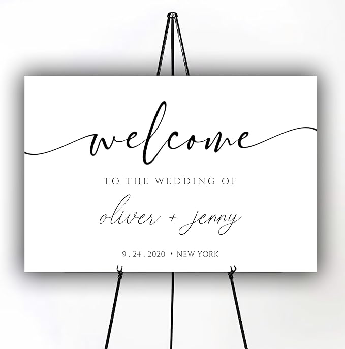 Generic Personalized Wedding Welcome Sign, Modern Minimalist, 18x27 inches - Image 4
