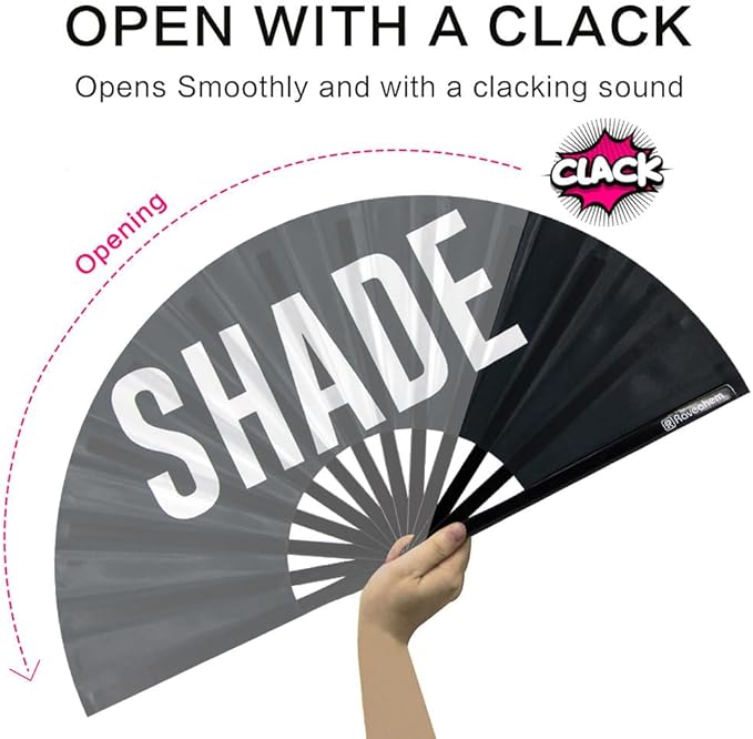 UV Glow Rave Fan, Bamboo Folding Clack Hand Fans Foldable - Image 4