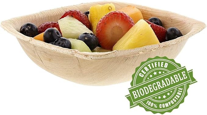 Disposable Palm Leaf 5" Square Bowl Dipping Bowls | Bamboo Like| All Natural - Image 8
