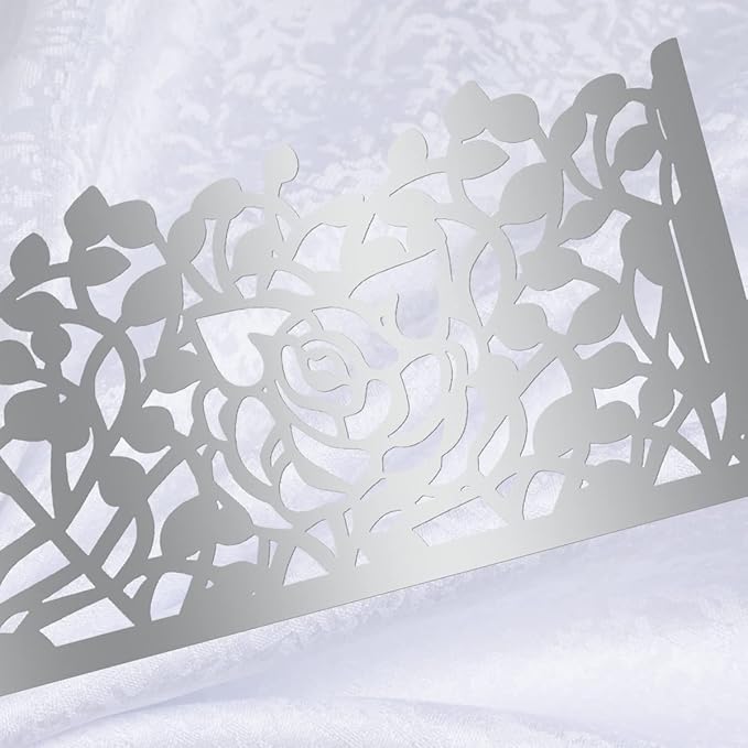 100pcs Disposable Rose Flower Paper Napkin Rings Laser Cut Foil Paper Napkin - Image 3