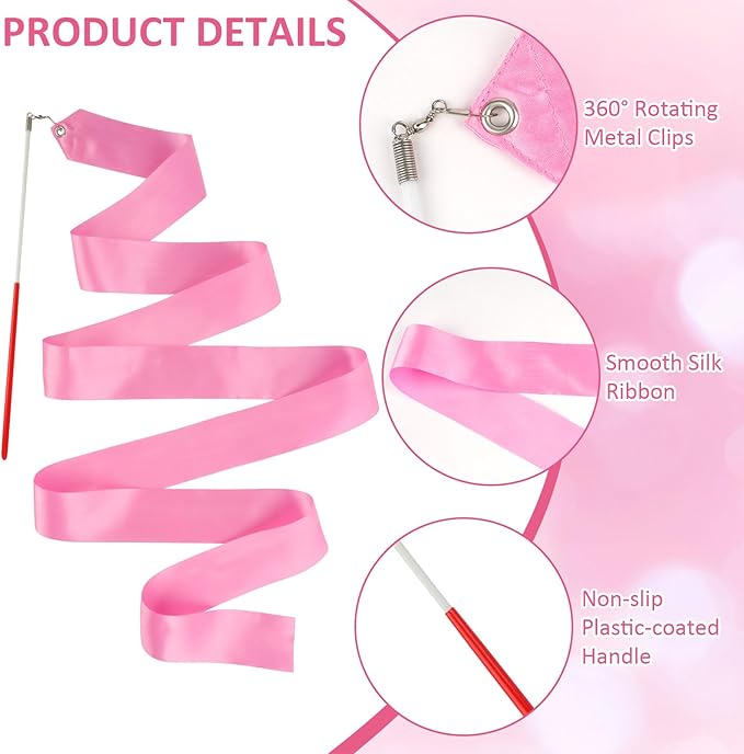 12 Pack Dance Ribbons for Kids, Dance Class, Birthday Party, Gymnastics - Image 3