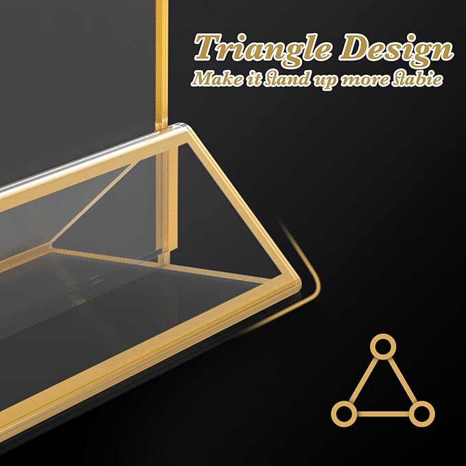Gold Acrylic Sign Holder 5x7, 16 Pack Wedding Gold Frame Table Number Holders - Image 7