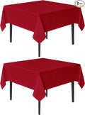 sancua Christmas Red Square Tablecloths 60x60 Inch, 2 Pack by sancua
