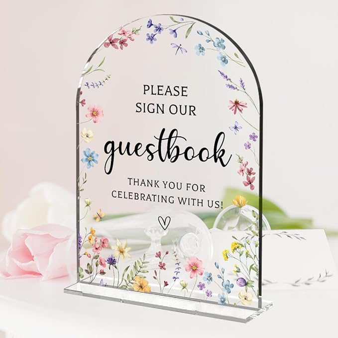 Wedding Sign Decor, Photo Guest Book Sign, 5x7 Inch Arch Acrylic, Wedding Sign - Image 4