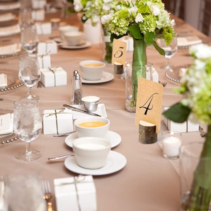 10Pcs Wood Place Card Holder Rustic Wood Table Numbers Holder - Image 5
