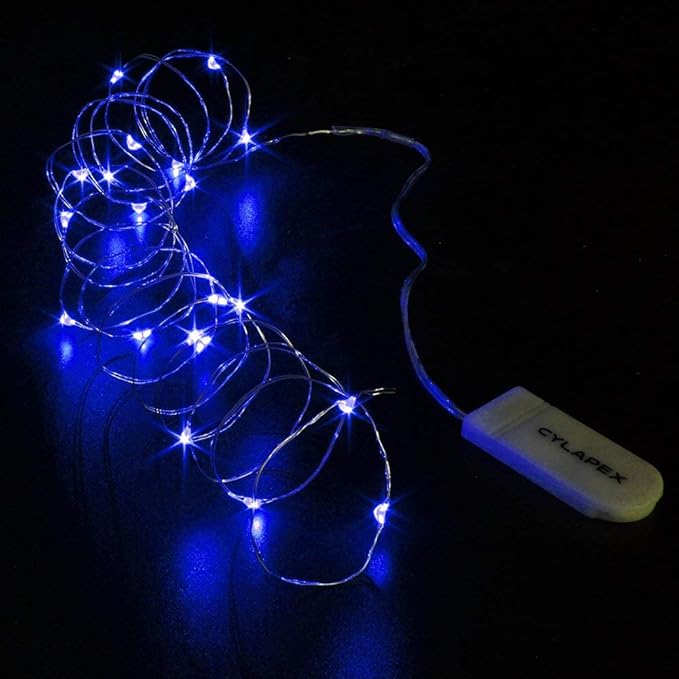 CYLAPEX 12 Pack Blue Fairy Lights String Battery Operated Fairy Lights Starry - Image 3