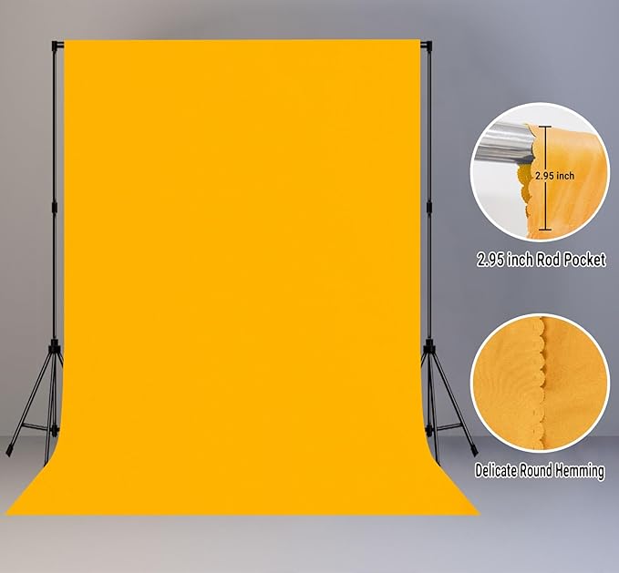 Yellow Background 6x9FT Solid Color Photo Backdrop Screen Video Recording - Image 2