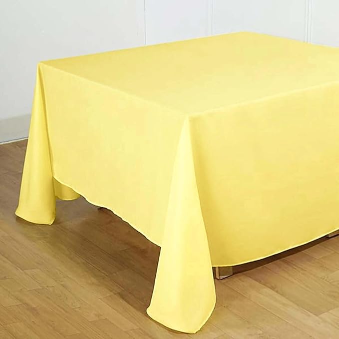 Efavormart 90" Yellow Wholesale Linens Polyester Square Linen Tablecloth - Image 8