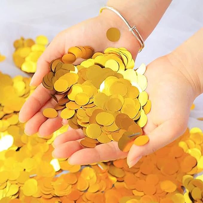Gold Metallic Foil Confetti Round Dots Glitter Table Confetti - Image 2