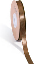 LaRibbons Brown Ribbon 3/8 Inch 25 Yards Luxury Double Faced Mocha Mousse Silk by LaRibbons