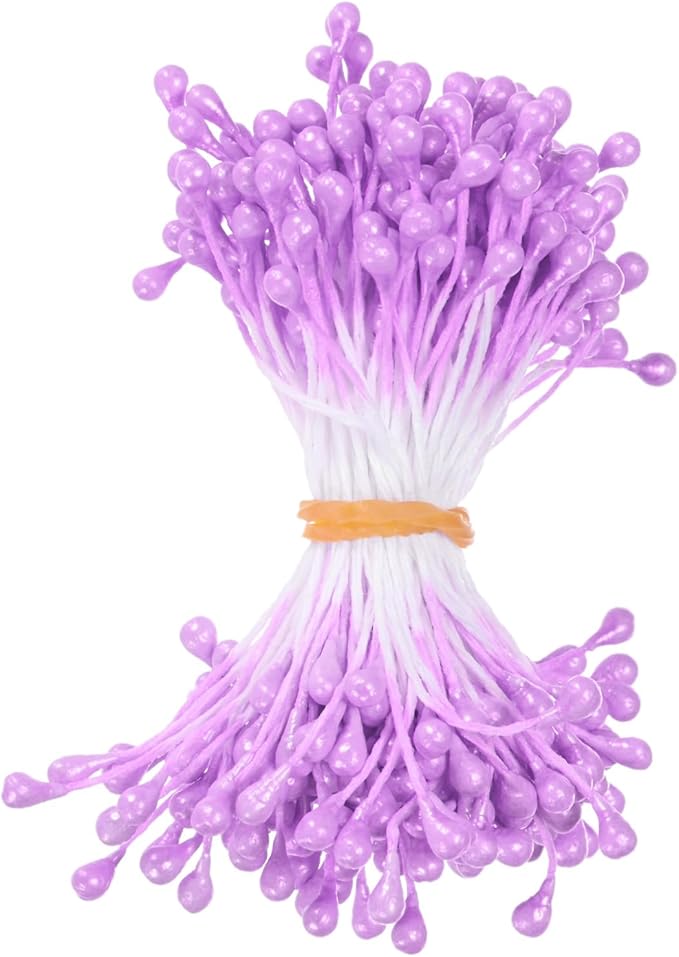 150-Pack Flower Stamens for Crafts, 5mm Double Heads Artificial Pearl Floral by MMETERXITY